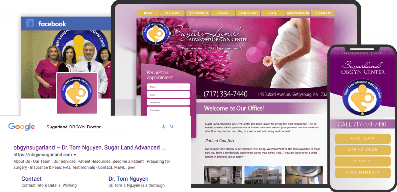 Sugarland OBGYN Website on Multiple Devices Custom Featured Image