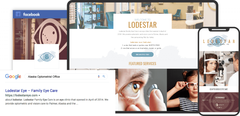 Lodestar Eye Care Website on Multiple Devices Custom Featured Image