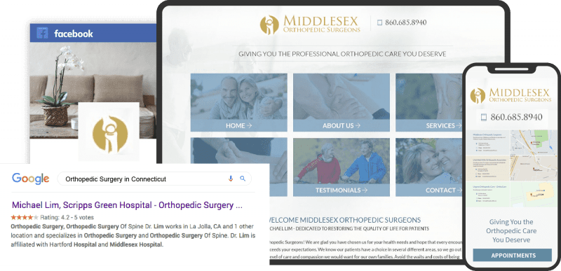 Middlesex Orthopedics Website on Multiple Devices Custom Featured Image
