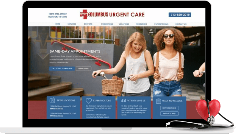 urgent care website design