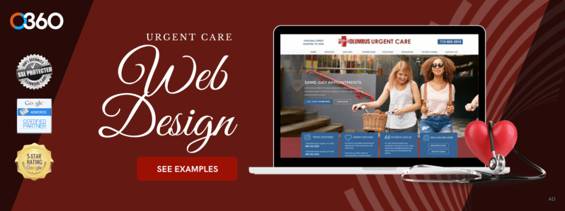 O360 Ad - Urgent Care Web Design