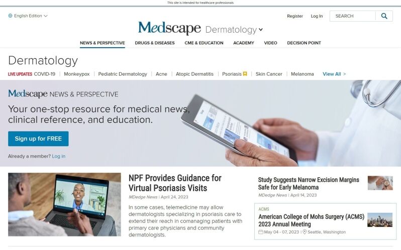 Medscape.com_Dermatology Screenshot